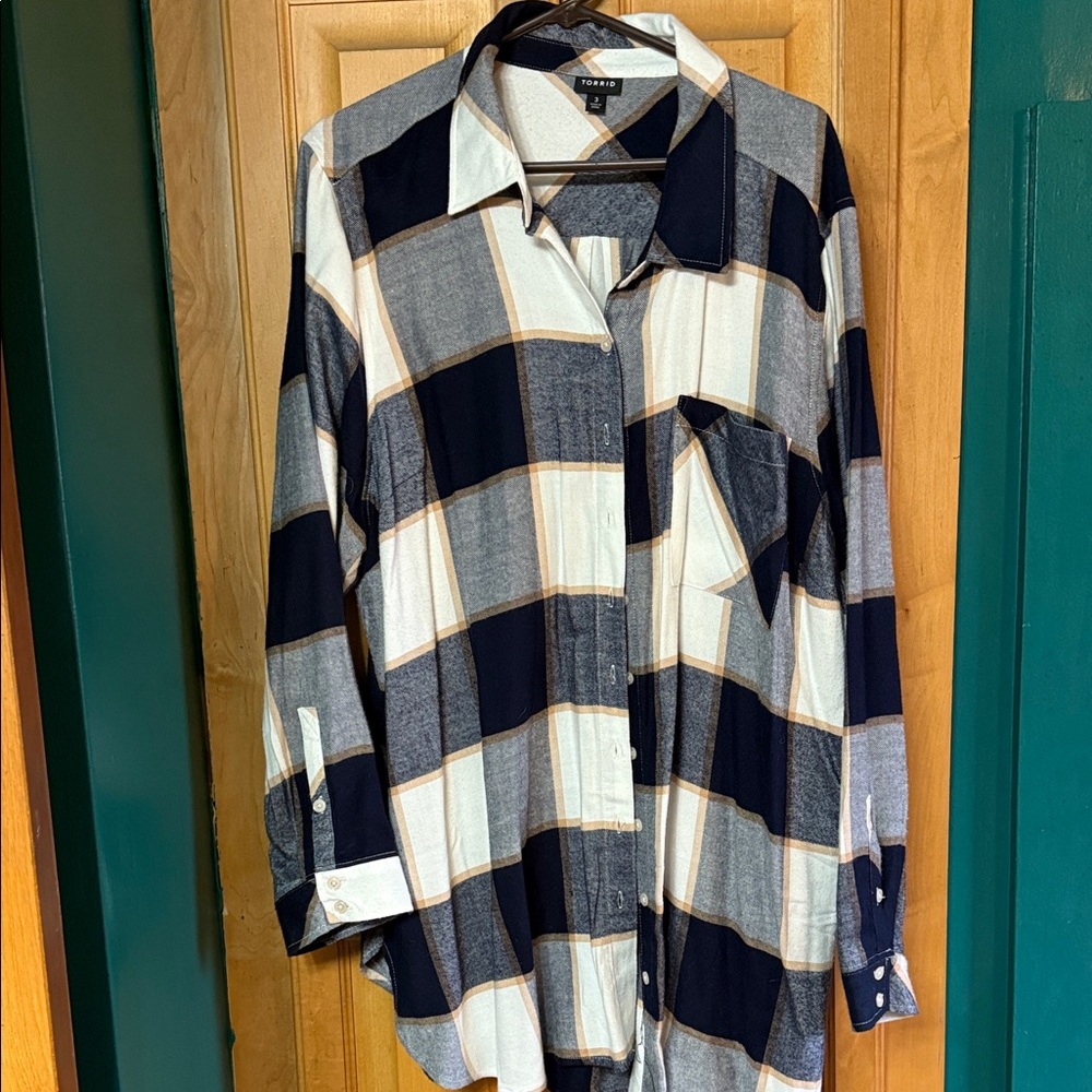 Torrid Tunic Style-Button Down Flannel